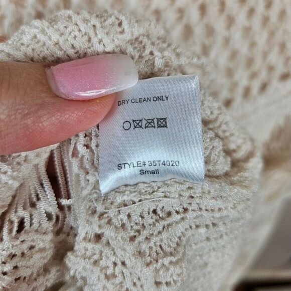 Anthropologie Greylin Knitted Poncho Top. Cream. Sz Sm - Picture 10 of 11